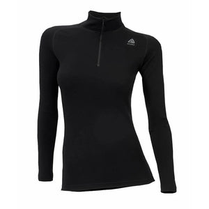 Aclima - WarmWool Dame Mock Neck m. Lynlås // Sort-1-XtraGrej