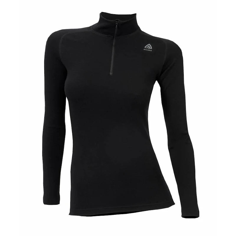Aclima - WarmWool Dame Mock Neck m. Lynlås // Sort-1-XtraGrej