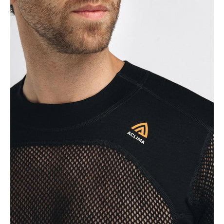 Aclima - Woolnet 120g Herre Crew Neck Uldtrøje // Sort-8-XtraGrej