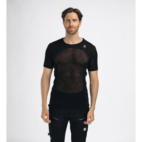 Aclima - WoolNet 120g Herre T-shirt // Sort-4-XtraGrej