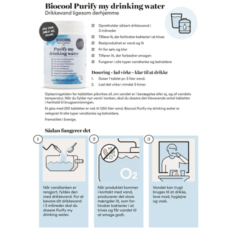 BioCool - CleanWater Purify Vandrensningstabletter (250 stk)-2-XtraGrej