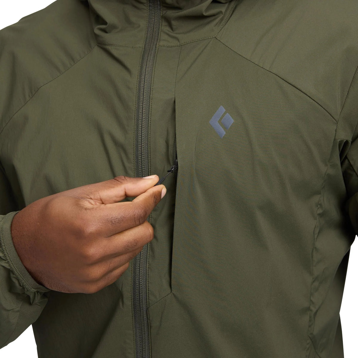 Black Diamond - Alpine Start Let Softshell Herre Jakke // Dark Moss-6-XtraGrej