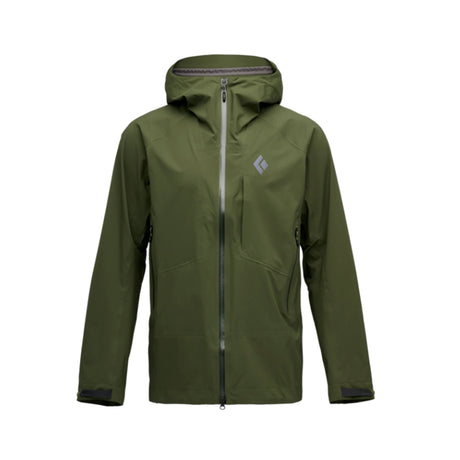 Black Diamond - HIGHLINE STRETCH Regnjakke // Dark Moss-1-XtraGrej