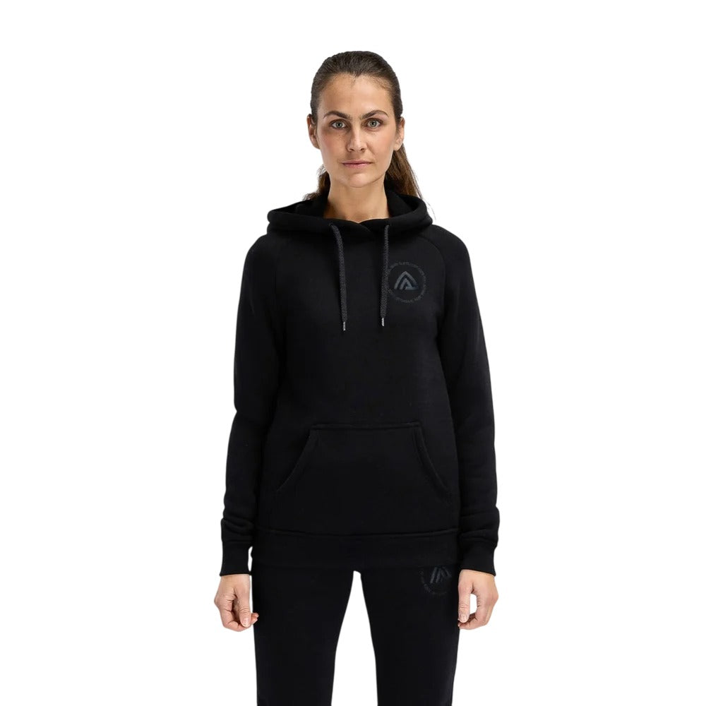 Aclima - FleeceWool Dame Hoodie // Jet Black-1-XtraGrej