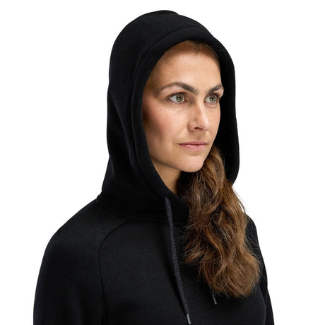 Aclima - FleeceWool Dame Hoodie // Jet Black-4-XtraGrej
