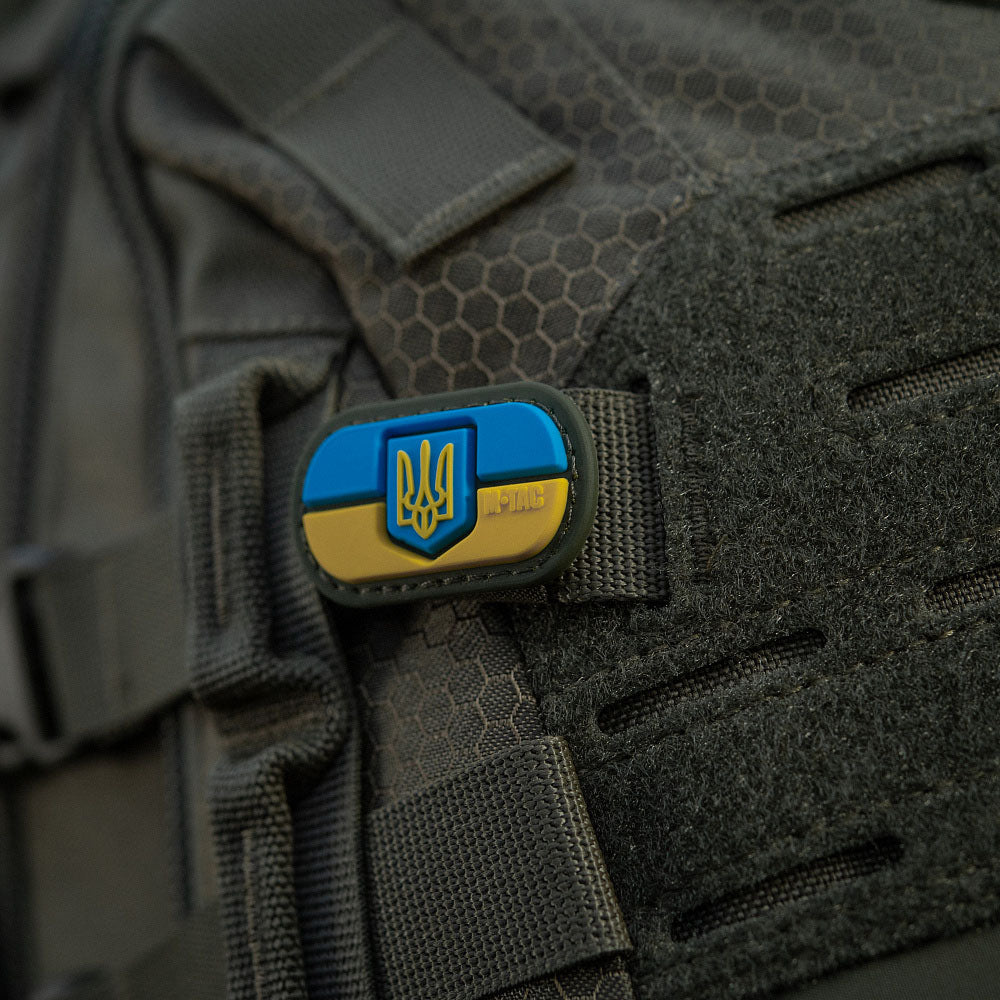 M-Tac MOLLE-patch ukrainsk flagga med vapensköld PVC
