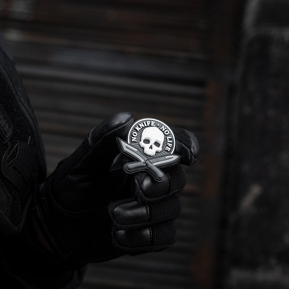 M-Tac patch No Knife - No Life 3D PVC svart och vit