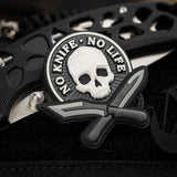 M-Tac patch No Knife - No Life 3D PVC svart och vit