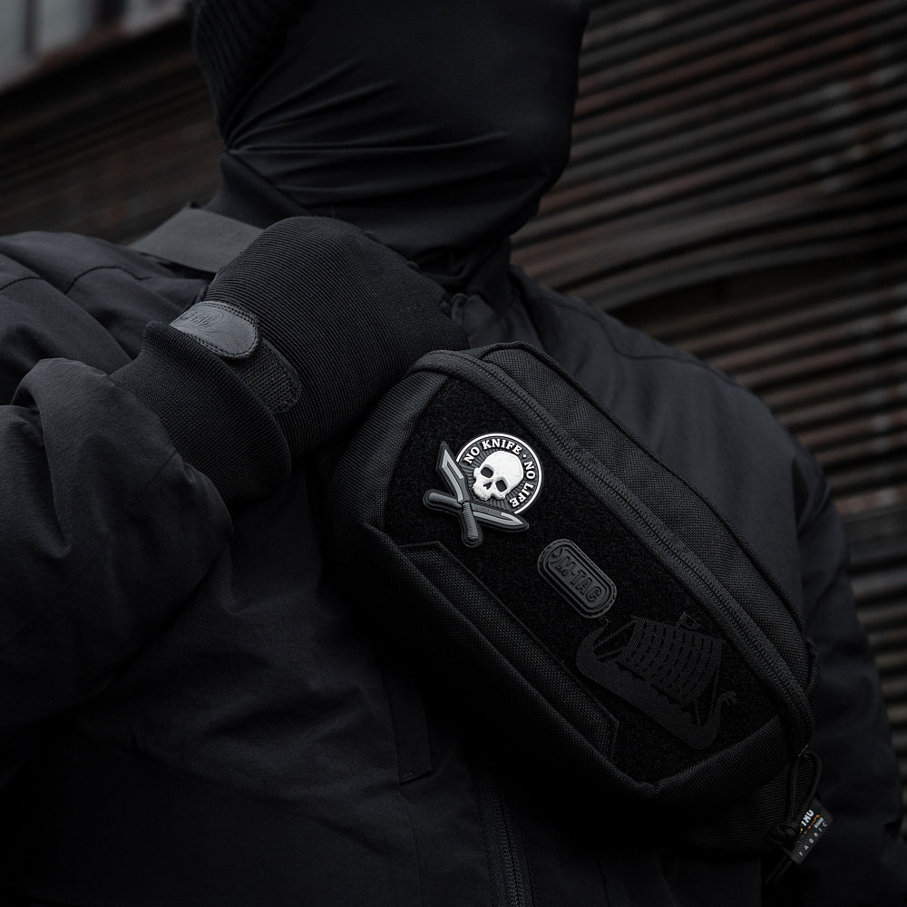 M-Tac patch No Knife - No Life 3D PVC svart och vit
