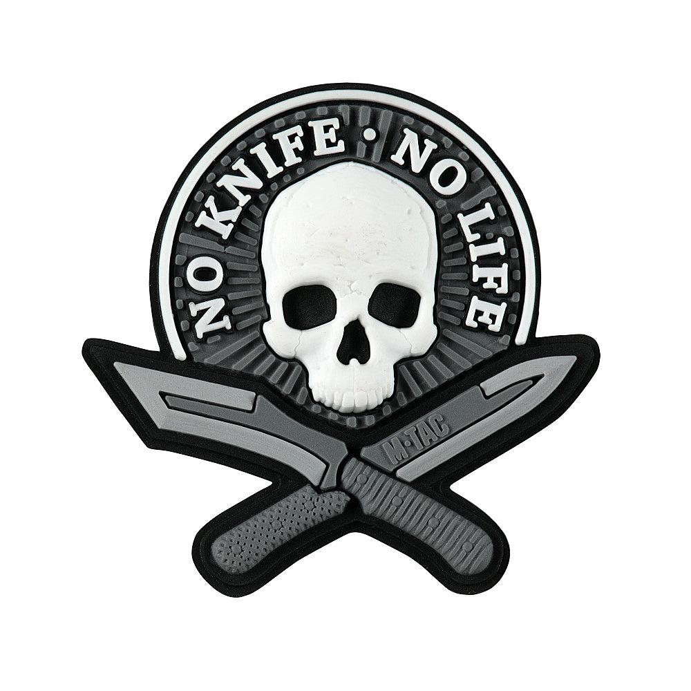 M-Tac patch No Knife - No Life 3D PVC svart och vit