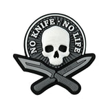 M-Tac patch No Knife - No Life 3D PVC svart och vit