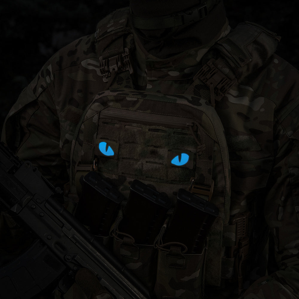 M-Tac patch Tiger Eyes Laser Cut (par) Ranger Green/Blue/GID