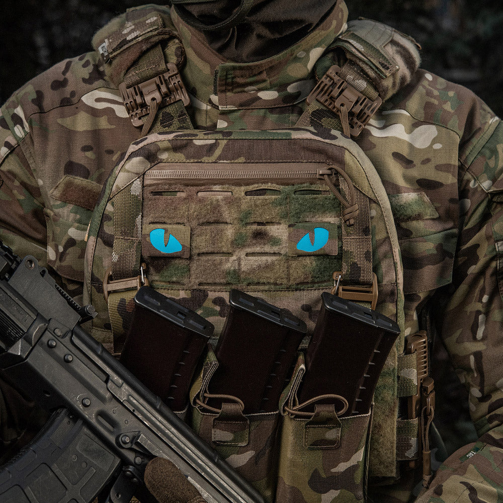M-Tac patch Tiger Eyes Laser Cut (par) Ranger Green/Blue/GID