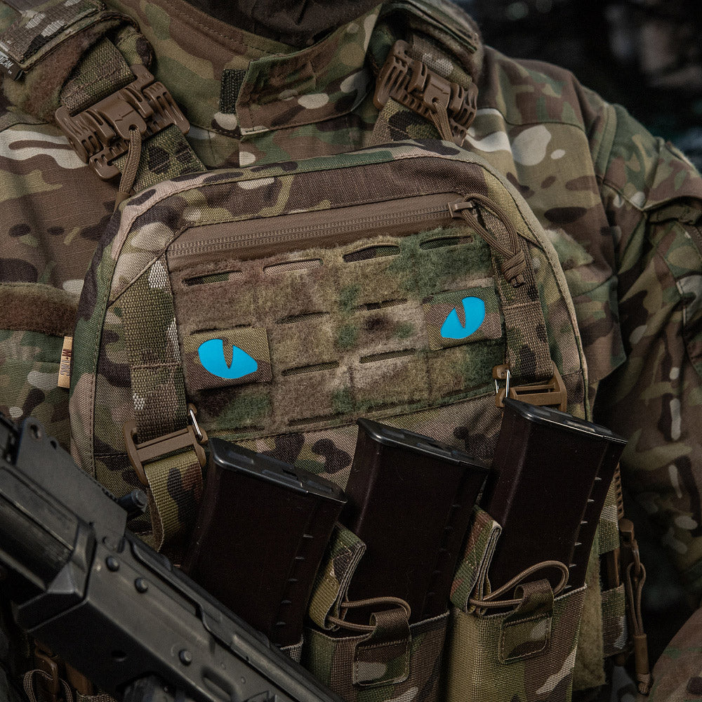 M-Tac patch Tiger Eyes Laser Cut (par) Ranger Green/Blue/GID