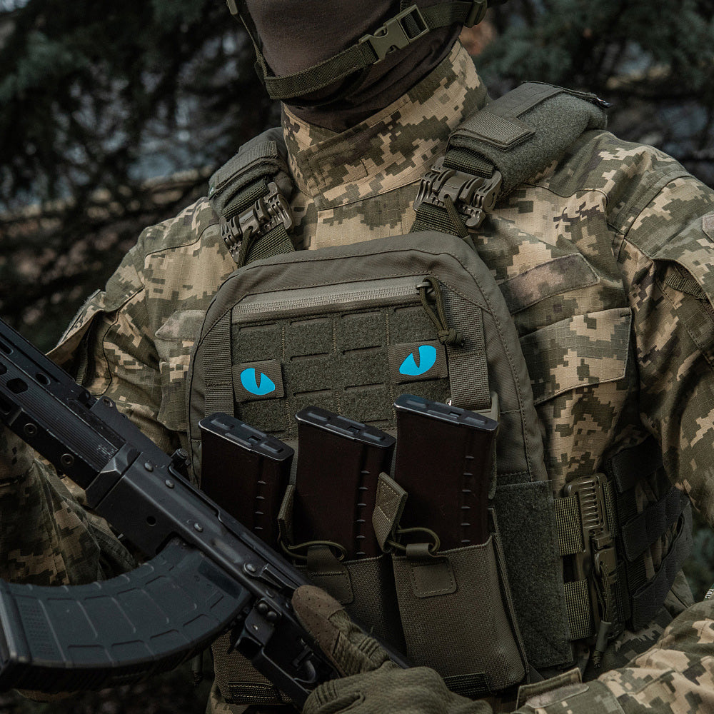 M-Tac patch Tiger Eyes Laser Cut (par) Ranger Green/Blue/GID