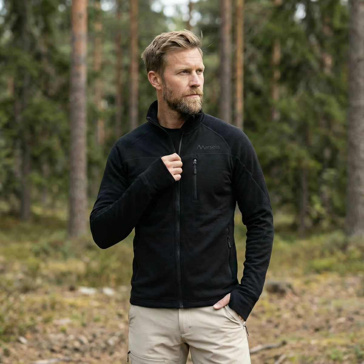 Marselis - Merino Stretch Jakke // Sort-4-XtraGrej