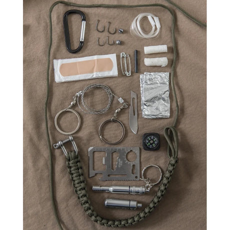 Mil-Tec - Paracord Survival Kit Large // Olivengrøn-2-XtraGrej