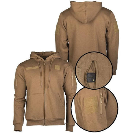 Mil-Tec - Tactical Hoodie Hættetrøje m. Lynlås // Coyote-2-XtraGrej