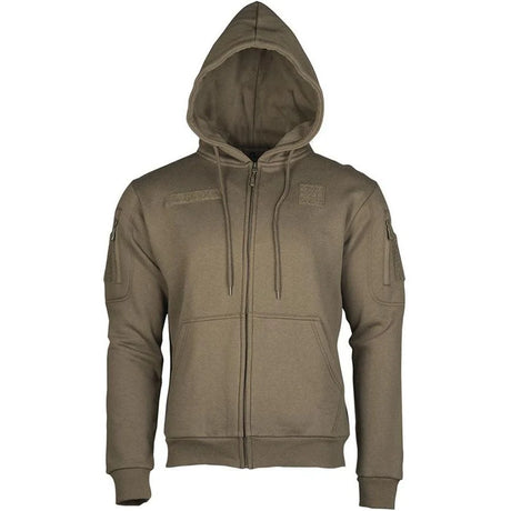 Mil-Tec - Tactical Hoodie Hættetrøje m. Lynlås // Olivengrøn-1-XtraGrej