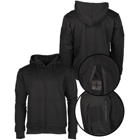 Mil-Tec - Tactical Hoodie Hættetrøje m. Lynlås // Sort-2-XtraGrej