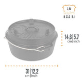 Petromax - Dutch Oven ft4.5 Støbejernsgryde med flad bund (4,5L)-2-XtraGrej