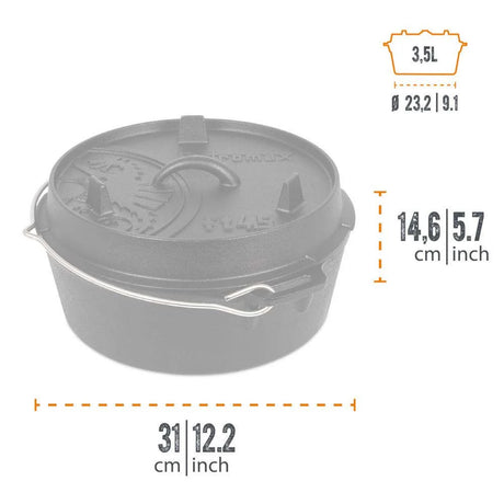 Petromax - Dutch Oven ft4.5 Støbejernsgryde med flad bund (4,5L)-2-XtraGrej