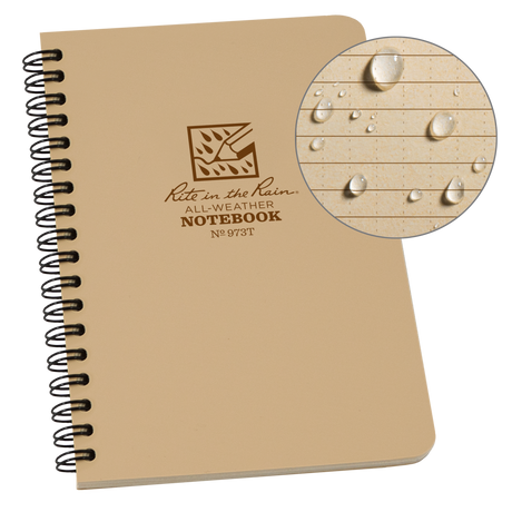 Rite in The Rain - Side Spiral Notebook 11,8 x 17,8 cm // Sand-1-XtraGrej