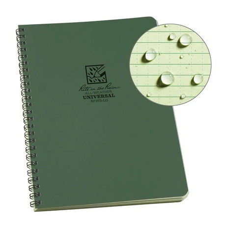 Rite In The Rain - Side Spiral Notebook 22 x 16,8 cm // Olivengrøn-1-XtraGrej