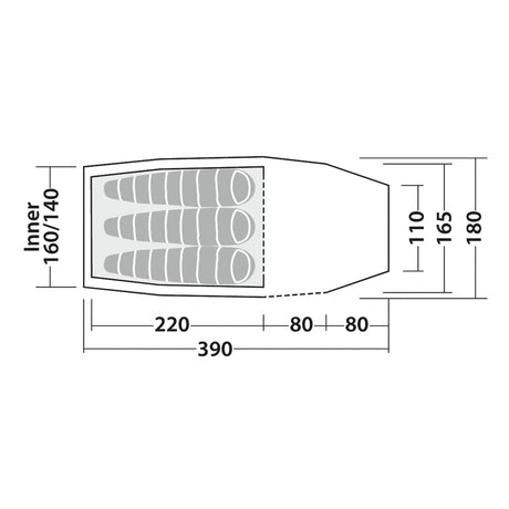 Robens Roamer 3 LW 3-Personer Telt / Lys grøn-8-XtraGrej