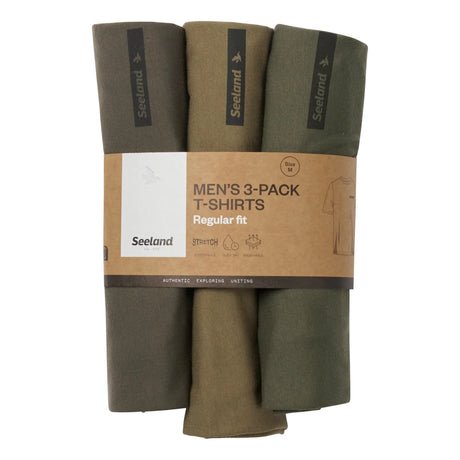 Seeland - 3-Pak T-shirt // Pine Green / Military Olive / Grape Leaf-2-XtraGrej