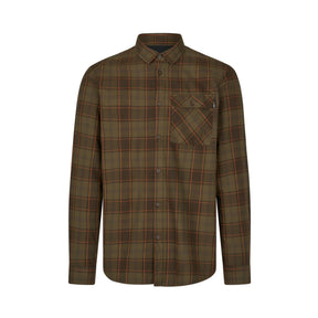 Seeland - Glen Flannel Skjorte // Pine Green / Dark Navy Check-1-XtraGrej