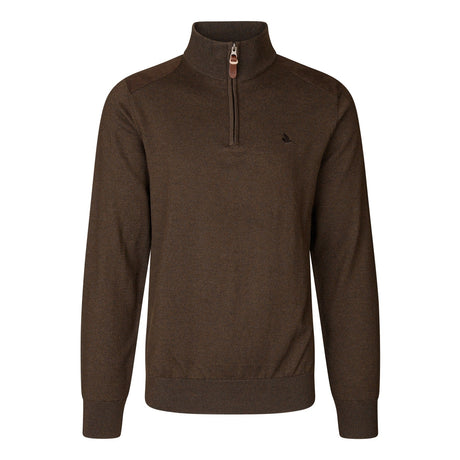 Seeland - Pine Half Zip Sweater // Dark Brown-1-XtraGrej