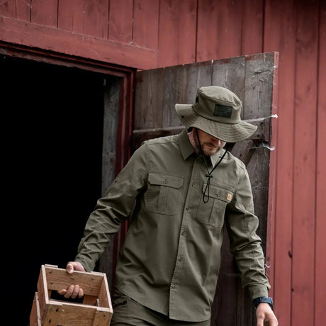 Seeland - Selous L/S Cargo Skjorte // Grape leaf-6-XtraGrej