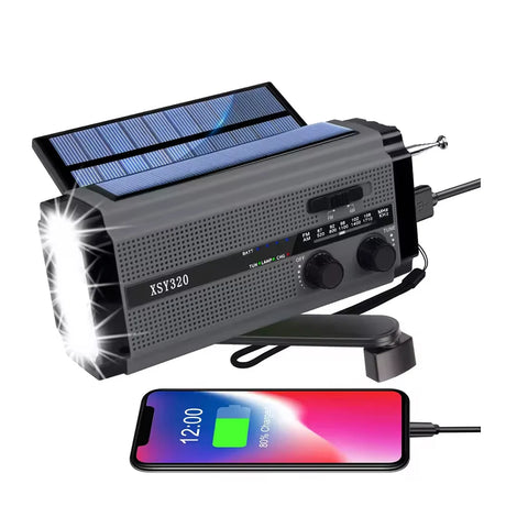 Sunny Hiker - Nødradio m. Powerbank 5.000 mAh (Kan bruge 3xAAA Batterier) // Sort-3-XtraGrej