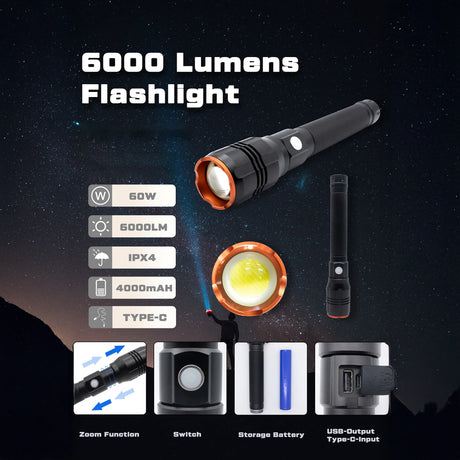 Sunny Hiker - Tuff 6000 Lommelygte (6000 lumen)-5-XtraGrej