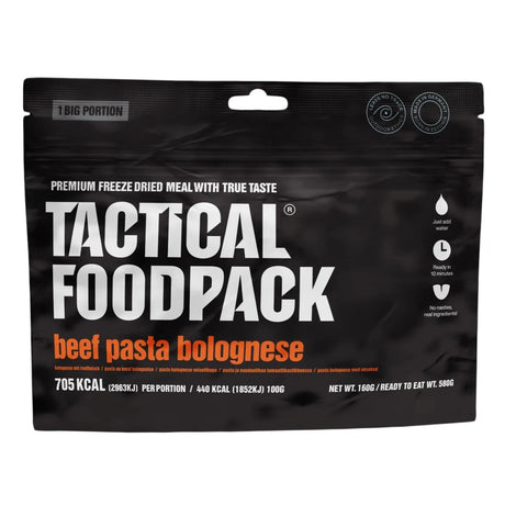 Tactical Foodpack - Oksekøds Pasta Bolognese - Stor Portion, 705 Kcal-1-XtraGrej