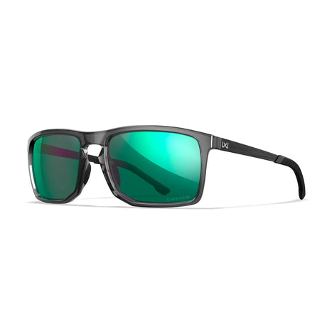 Wiley X - AXE Captivate Solbriller // Pol Green Mirror - Gloss Crystal Grey Frame-1-XtraGrej