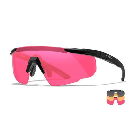 Wiley X - Saber Advanced Ballistiske Briller i Sort // 3 Linser - Grå/Orange/Pink-1-XtraGrej