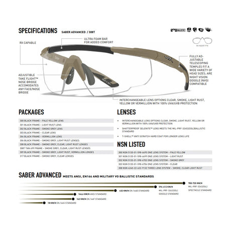 Wiley X - Saber Advanced // Tan Frame (kun stel)-2-XtraGrej