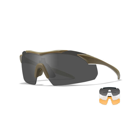 Wiley X - VAPOR 2.5 Tan Frame Solbriller // 3 Linser-1-XtraGrej